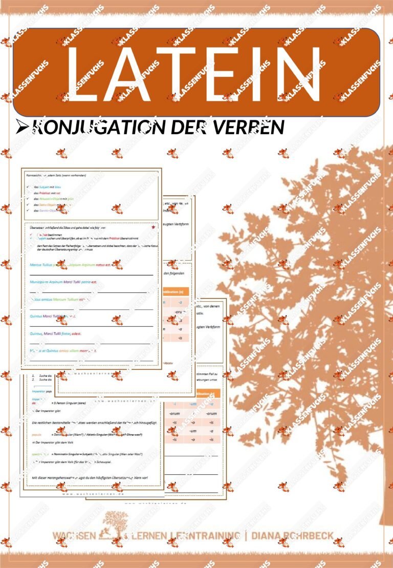 Latein: Konjugation der Verben – Arbeitsheft